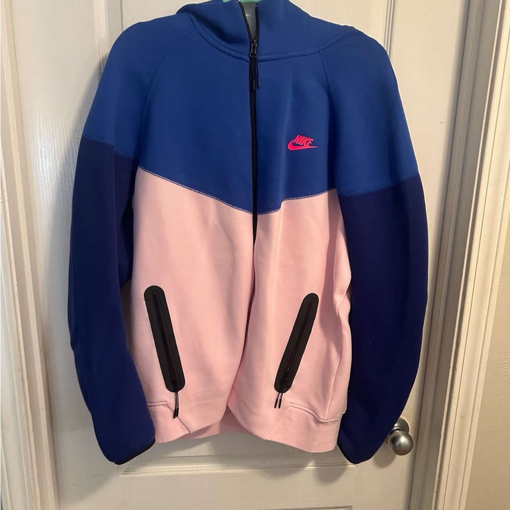 Nike Tech Blue and Pink Full Zip Hoodie